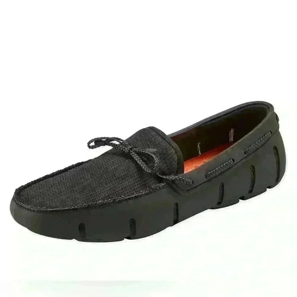 Swims Mens Braided Lace Lux Loafer Driver in black Size 10 - Picture 1 of 8